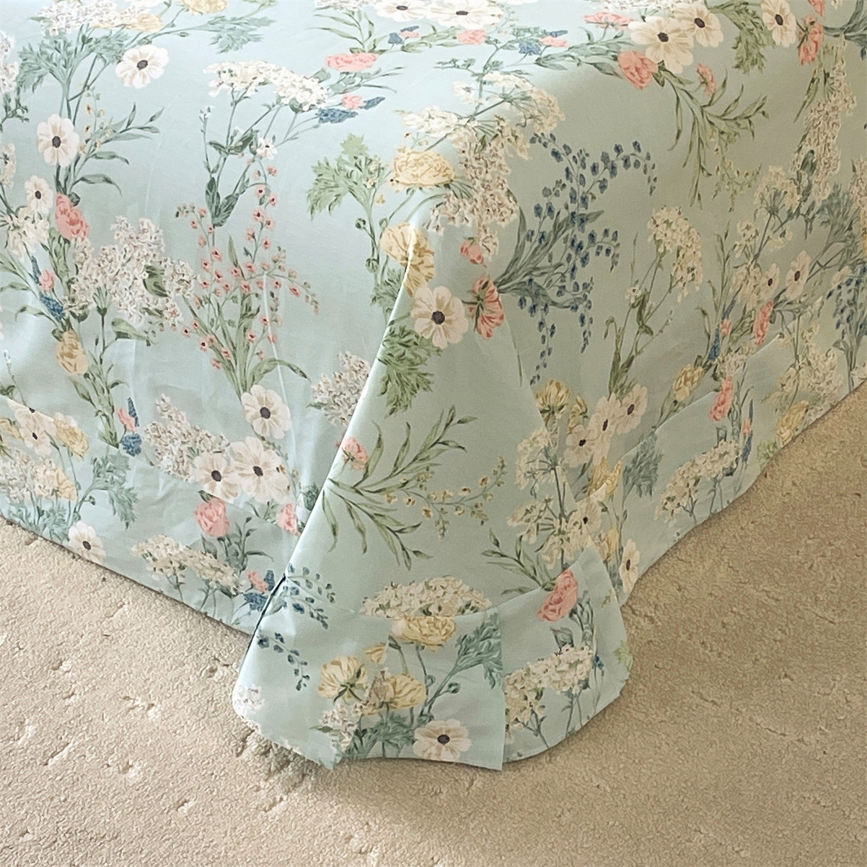 91家纺网 家纺一手货源 找家纺 宝齐莱家纺 2026新款全棉纯棉13372印花单床单床单单件 浅茉