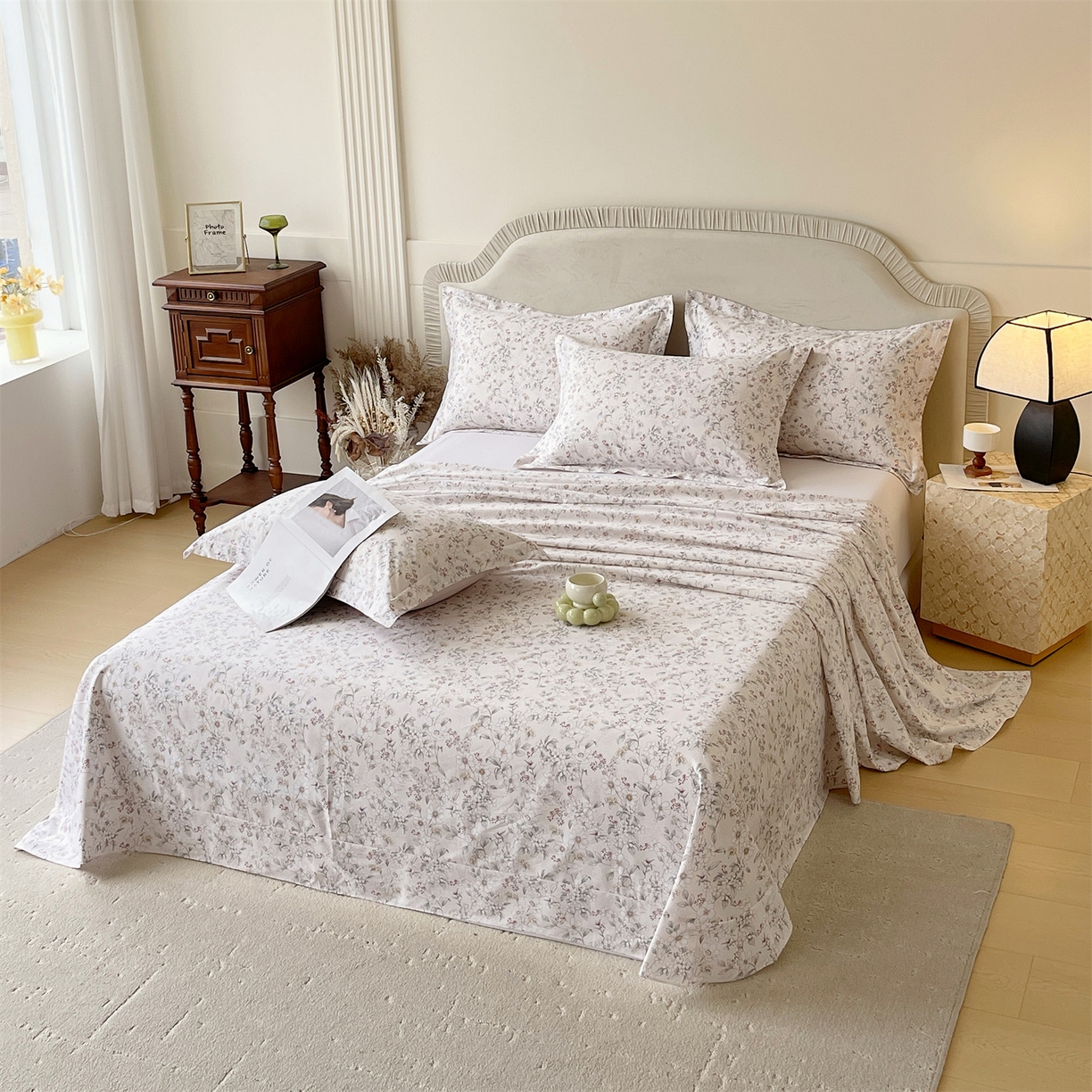 91家纺网 家纺一手货源 找家纺 宝齐莱家纺 2026新款全棉纯棉13372印花单床单床单单件 烟花间