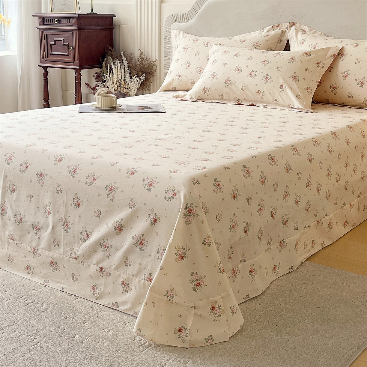 91家纺网 家纺一手货源 找家纺 宝齐莱家纺 2026新款全棉纯棉13372印花单床单床单单件 洛可可