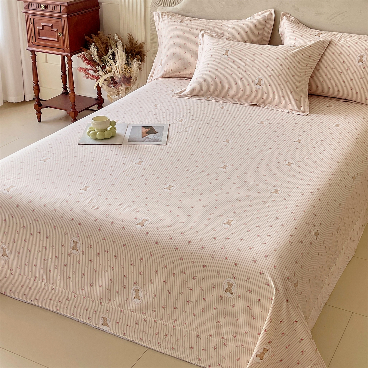 91家纺网 家纺一手货源 找家纺 宝齐莱家纺 2026新款全棉纯棉13372印花单床单床单单件 小确幸