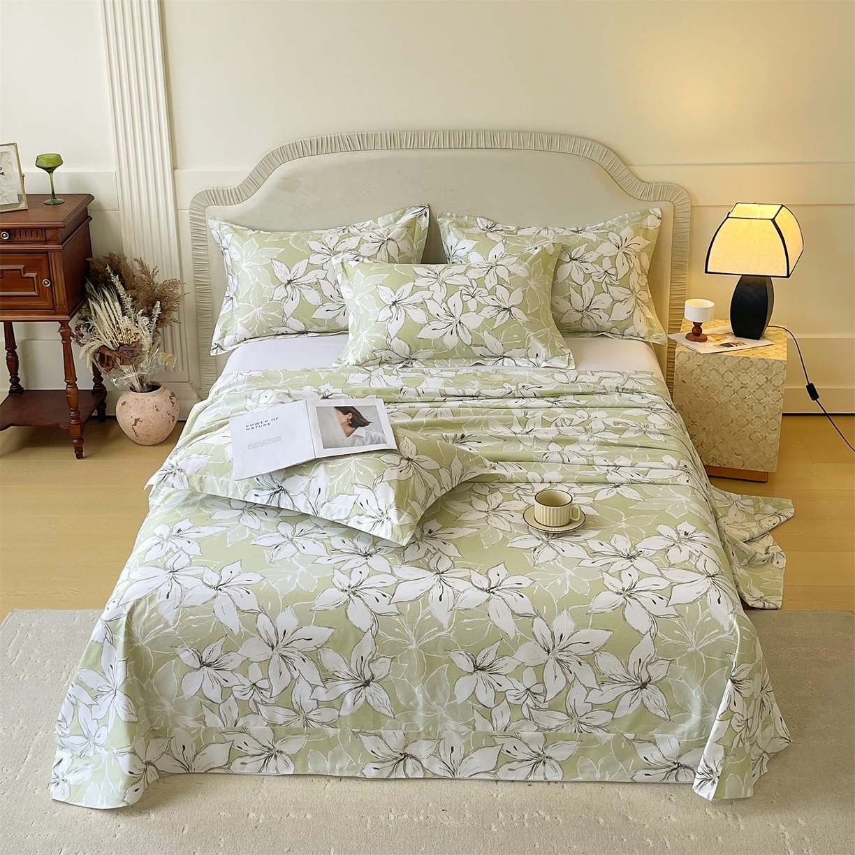 91家纺网 家纺一手货源 找家纺 宝齐莱家纺 2026新款全棉纯棉13372印花单床单床单单件 云间月