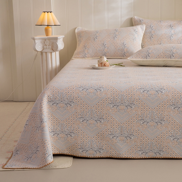 91家纺网 家纺一手货源 找家纺 （总）美达家纺 2026新款全棉六层纱高温砂洗贝壳边床盖单品床盖床盖单件