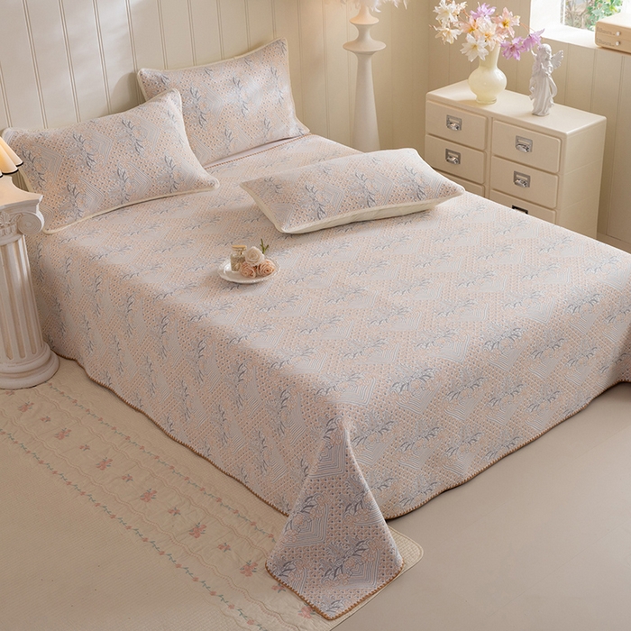 91家纺网 家纺一手货源 找家纺 （总）美达家纺 2026新款全棉六层纱高温砂洗贝壳边床盖单品床盖床盖单件