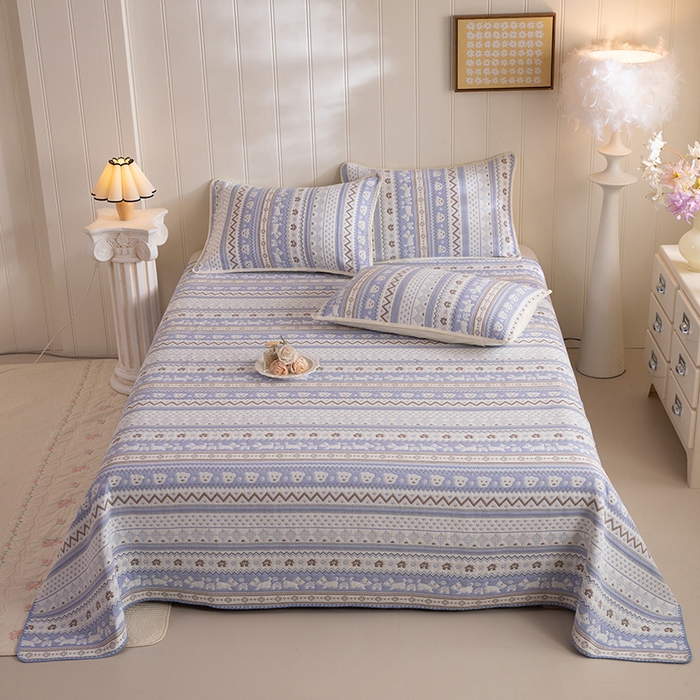 91家纺网 家纺一手货源 找家纺 （总）美达家纺 2026新款全棉六层纱高温砂洗贝壳边床盖单品床盖床盖单件