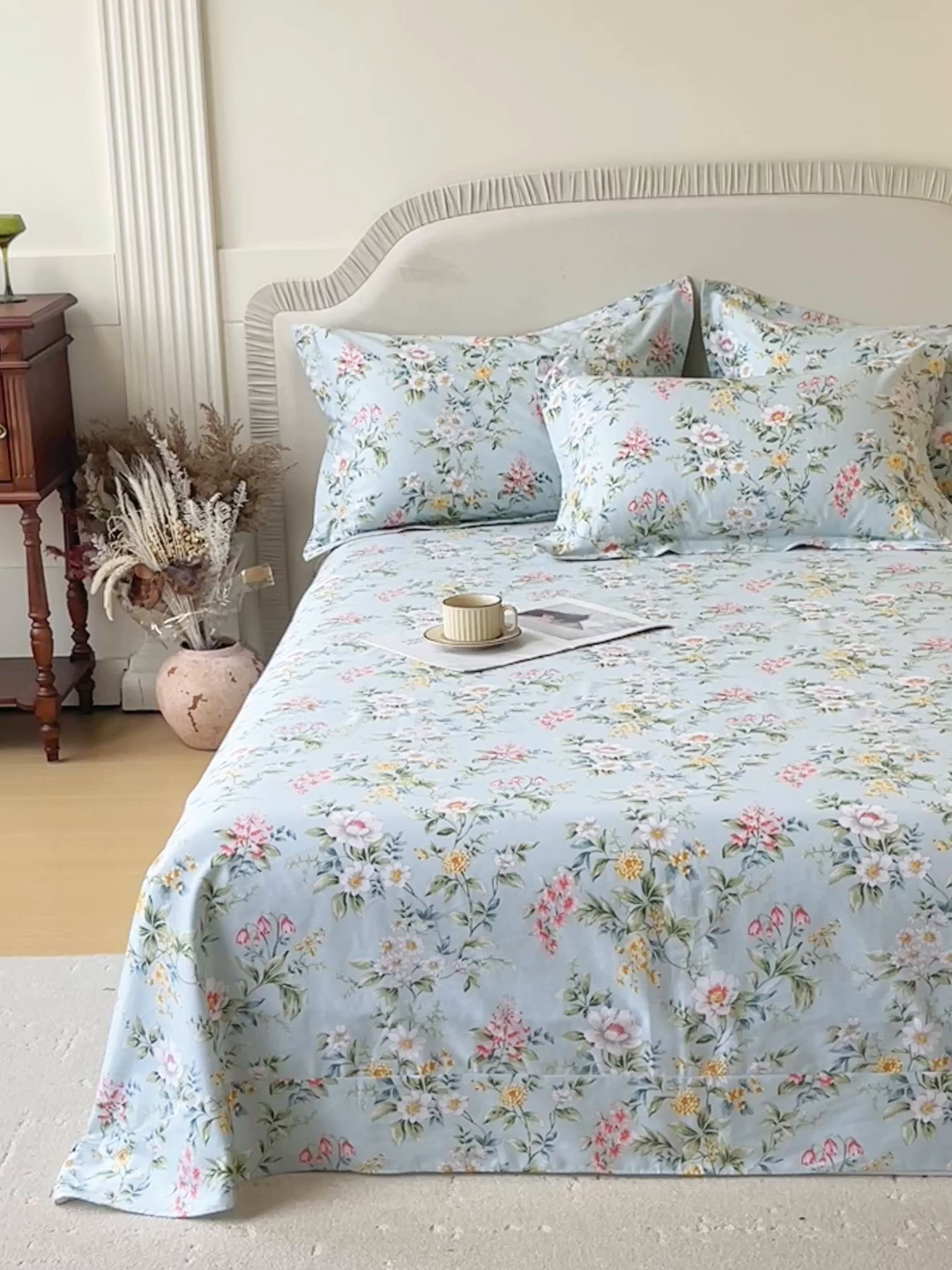 91家纺网 家纺一手货源 找家纺 宝齐莱家纺 2026新款全棉纯棉13372印花单床单床单单件 午后花园