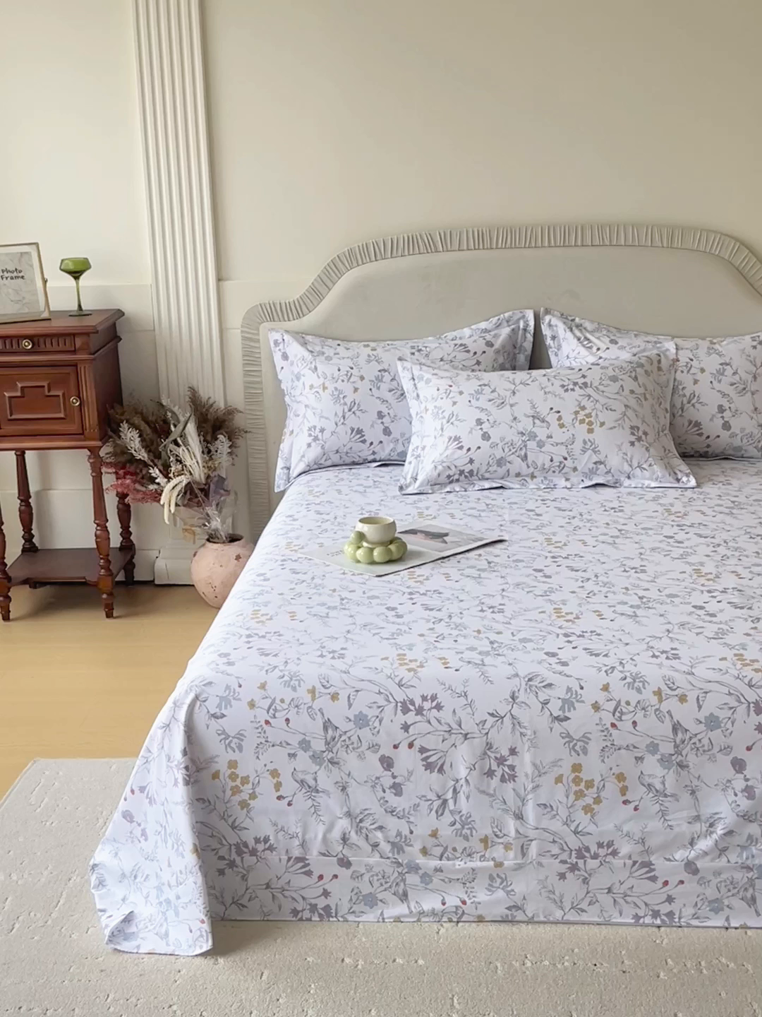 91家纺网 家纺一手货源 找家纺 宝齐莱家纺 2026新款全棉纯棉13372印花单床单床单单件 花解语