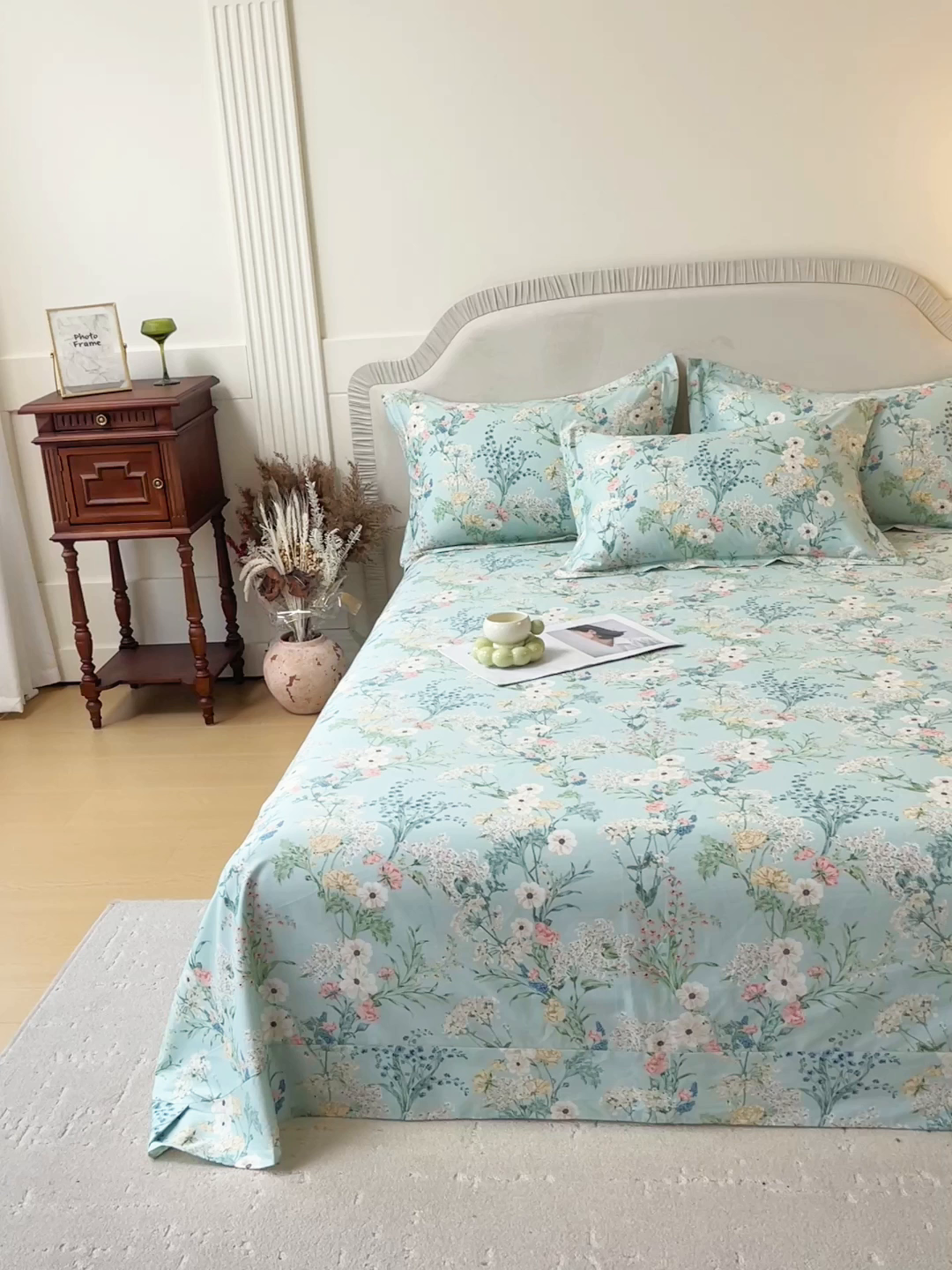 91家纺网 家纺一手货源 找家纺 宝齐莱家纺 2026新款全棉纯棉13372印花单床单床单单件 浅茉