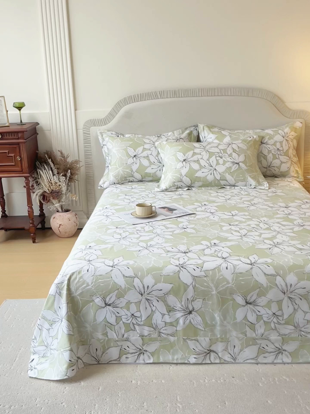 91家纺网 家纺一手货源 找家纺 宝齐莱家纺 2026新款全棉纯棉13372印花单床单床单单件 云间月