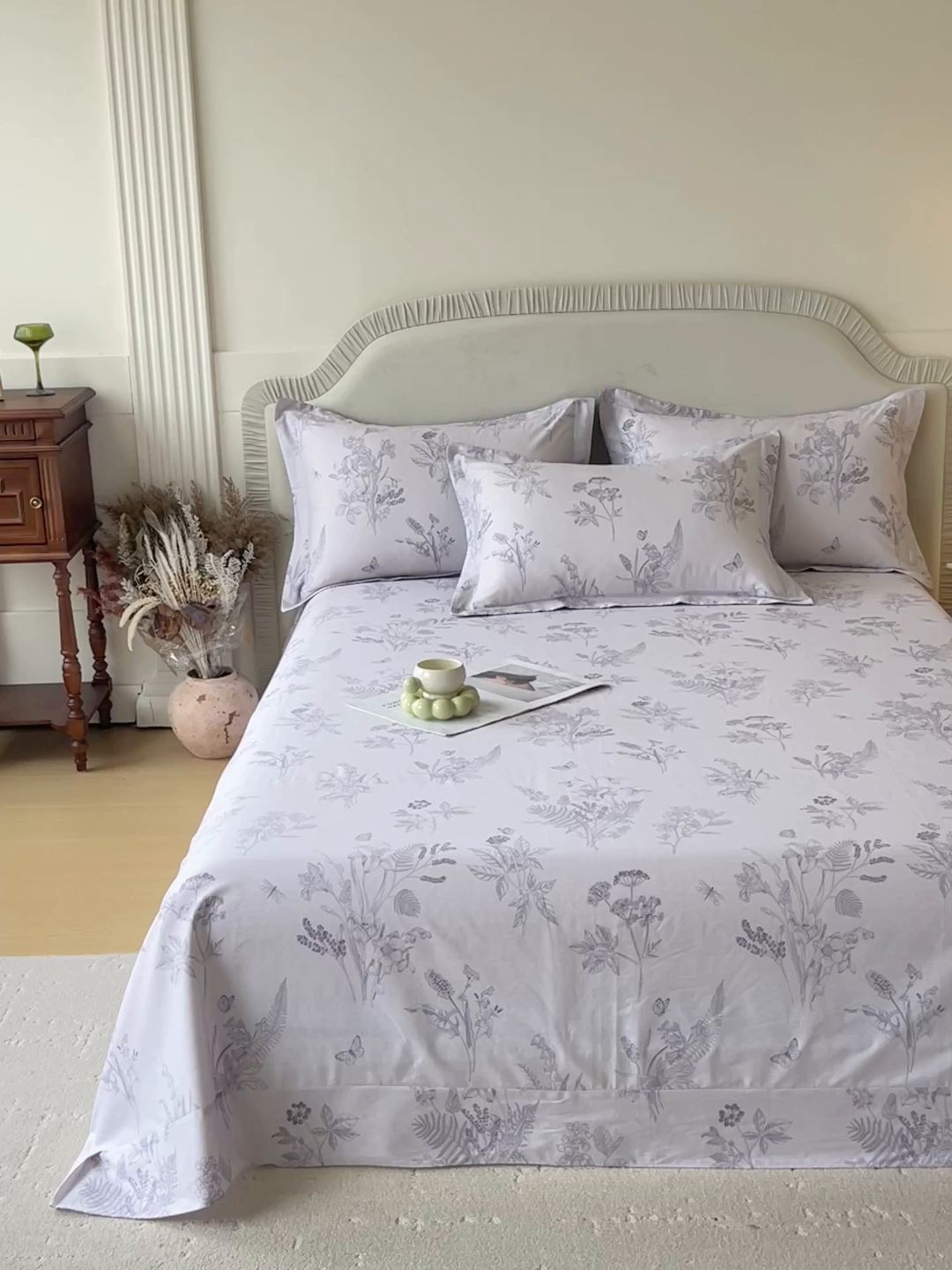 91家纺网 家纺一手货源 找家纺 宝齐莱家纺 2026新款全棉纯棉13372印花单床单床单单件 清雅