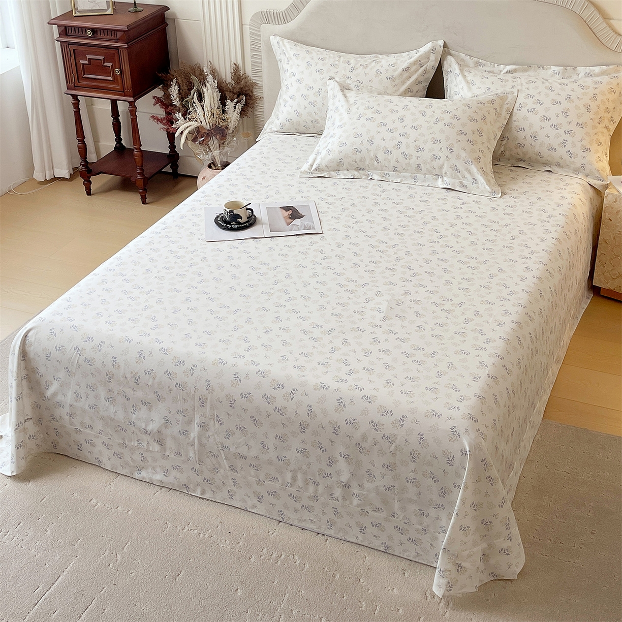 91家纺网 家纺一手货源 找家纺 宝齐莱家纺 2026新款全棉纯棉13372印花单床单床单单件 左岸晨雾