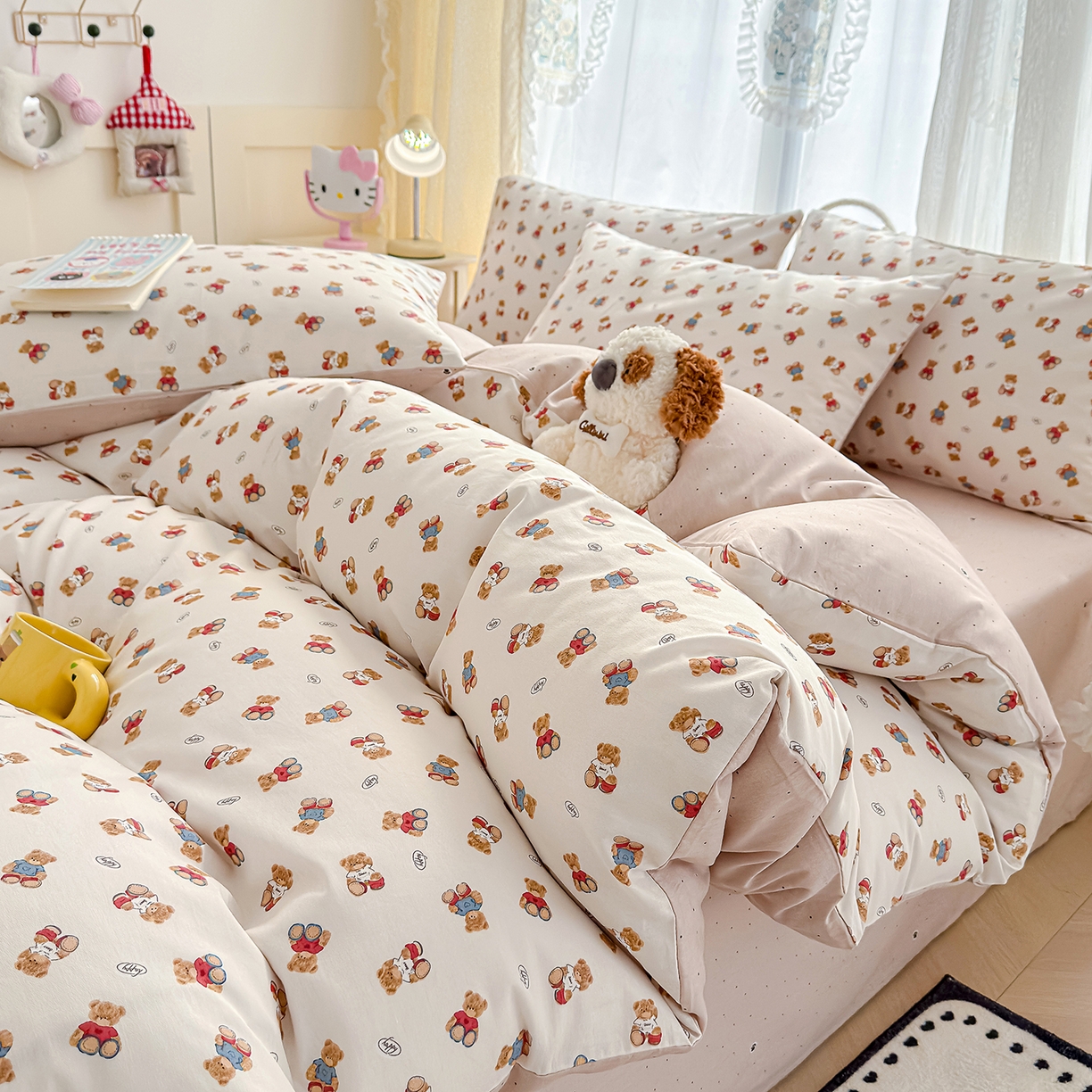 91家纺网 家纺一手货源 找家纺 铺尚美家纺 2026新款12868新疆全棉纯棉单品枕套系列（提供质检报告） 烘焙熊熊