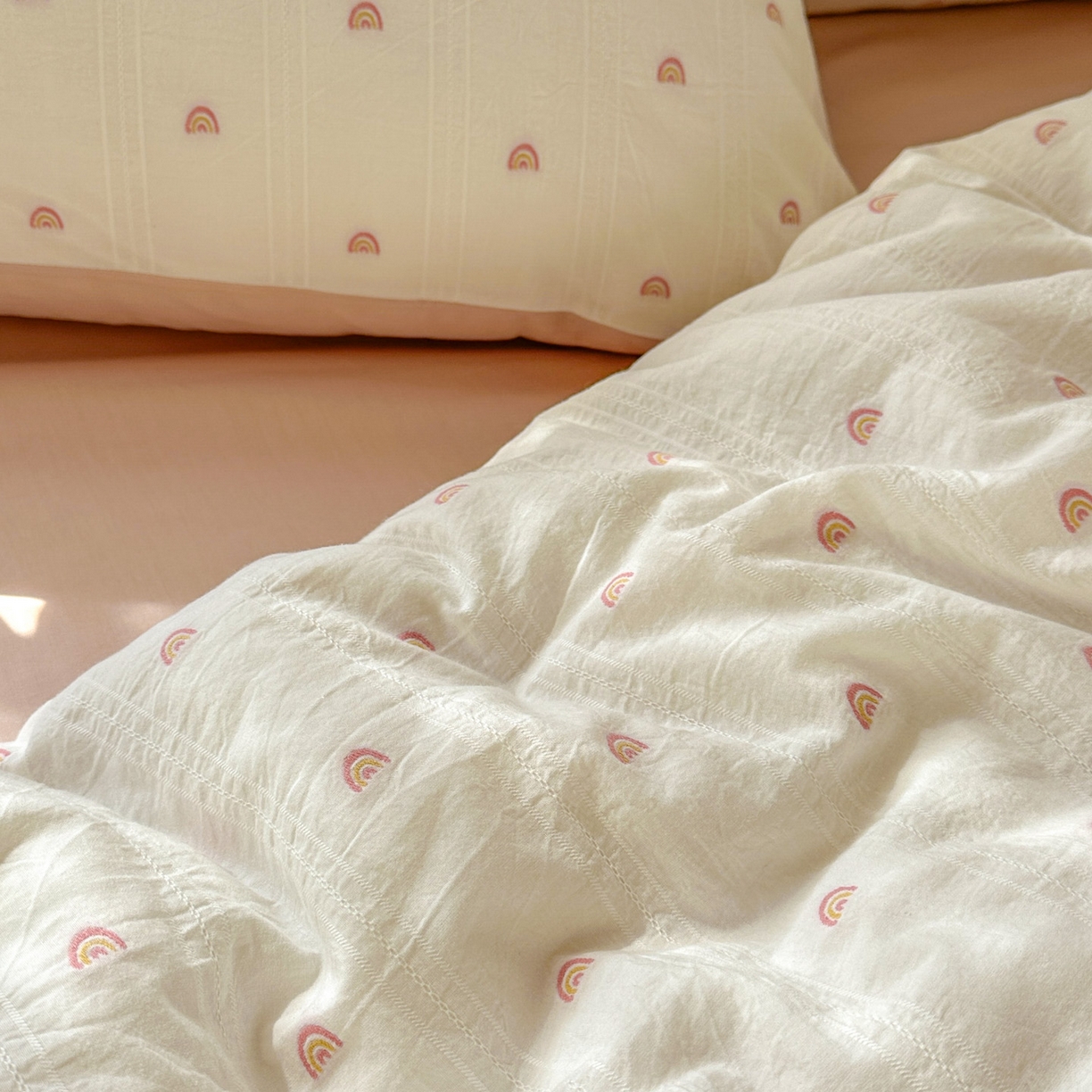 91家纺网 家纺一手货源 找家纺 （总）田野 2026新款水洗棉提花人字小清新系列四件套