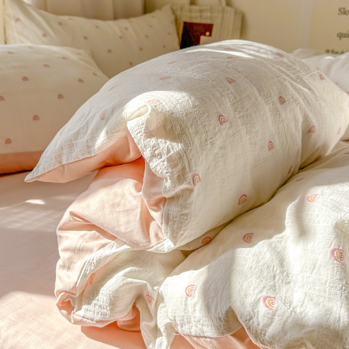 91家纺网 家纺一手货源 找家纺 （总）田野 2026新款水洗棉提花人字小清新系列四件套