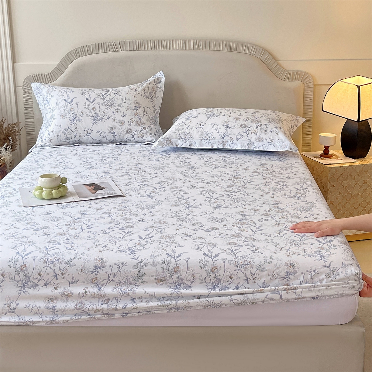 91家纺网 家纺一手货源 找家纺 （总）宝齐莱家纺 2026新款全棉纯棉13372印花单床笠床笠单件