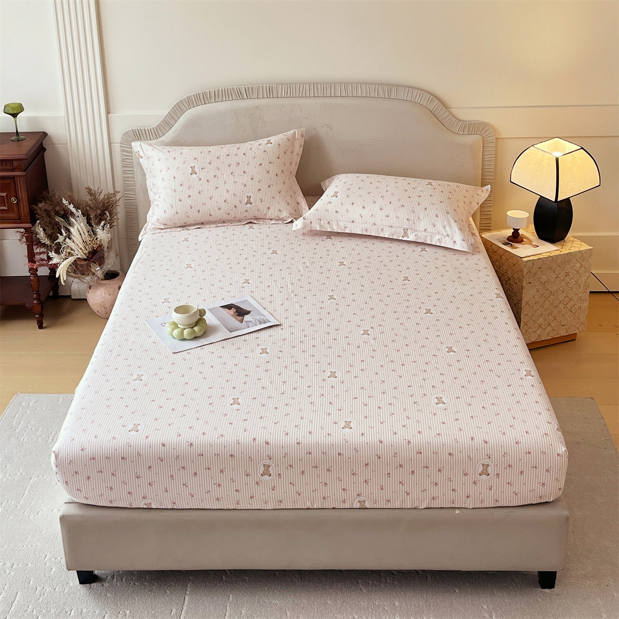 91家纺网 家纺一手货源 找家纺 （总）宝齐莱家纺 2026新款全棉纯棉13372印花单床笠床笠单件