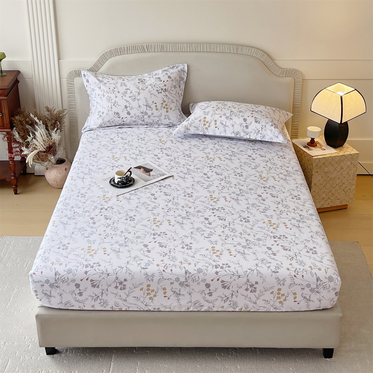 91家纺网 家纺一手货源 找家纺 （总）宝齐莱家纺 2026新款全棉纯棉13372印花单床笠床笠单件