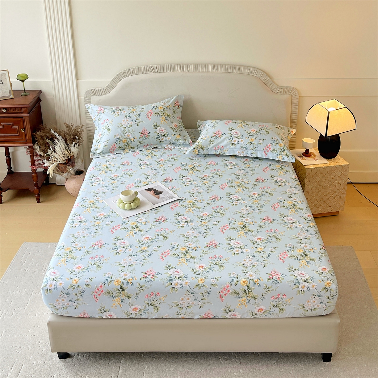 91家纺网 家纺一手货源 找家纺 （总）宝齐莱家纺 2026新款全棉纯棉13372印花单床笠床笠单件