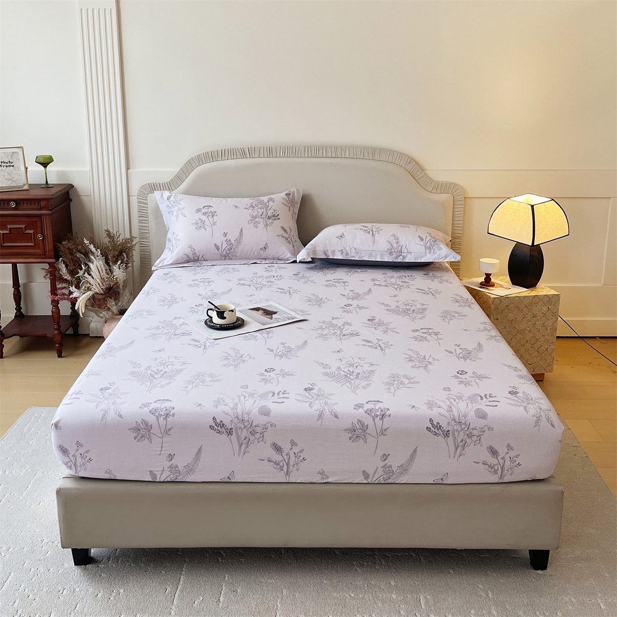 91家纺网 家纺一手货源 找家纺 宝齐莱家纺 2026新款全棉纯棉13372印花单床笠床笠单件 清雅