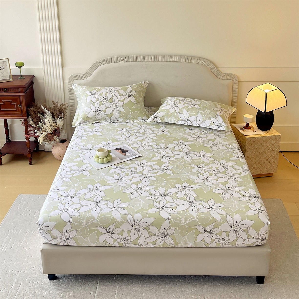 宝齐莱家纺 2026新款全棉纯棉13372印花单床笠床笠单件 云间月