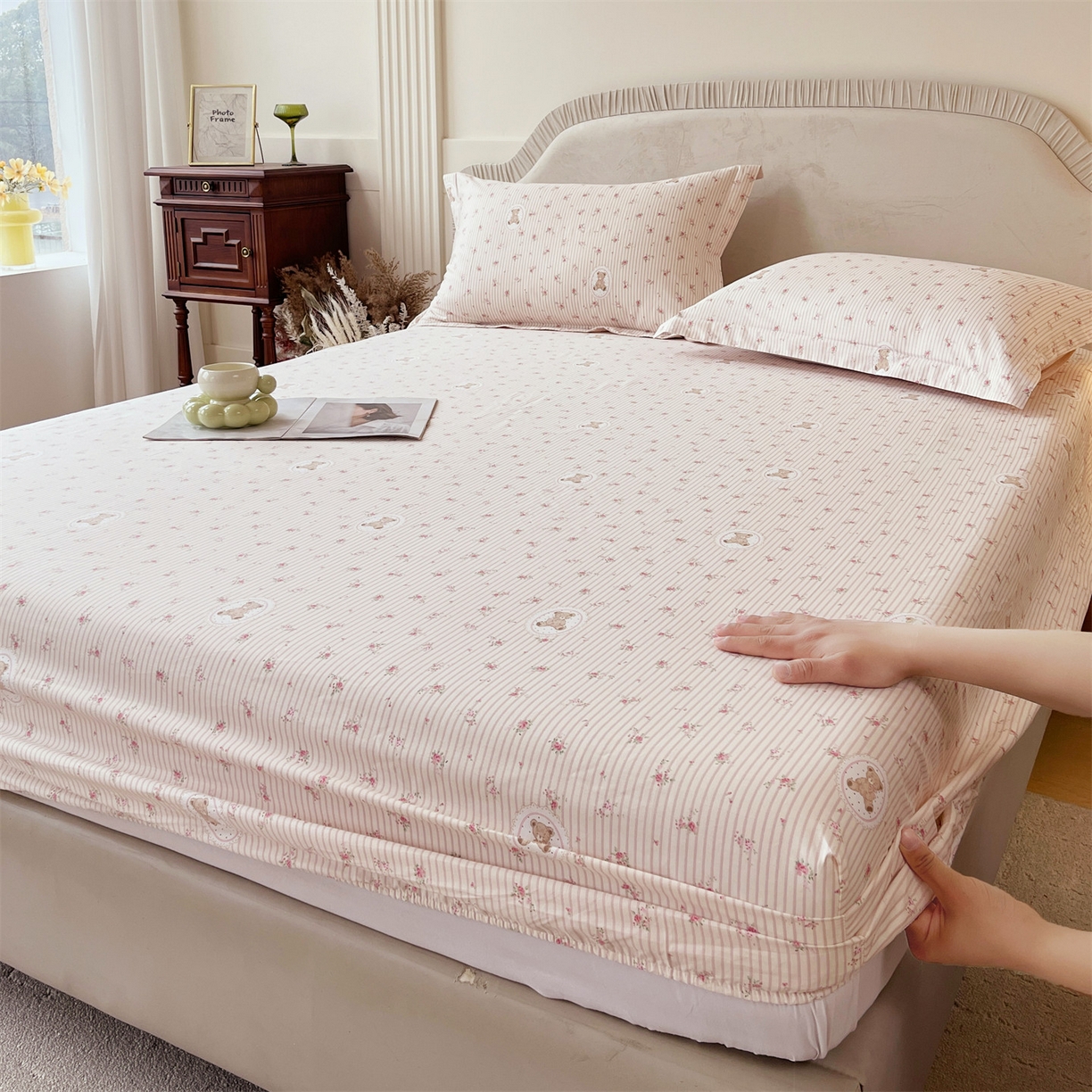 91家纺网 家纺一手货源 找家纺 宝齐莱家纺 2026新款全棉纯棉13372印花单床笠床笠单件 小确幸