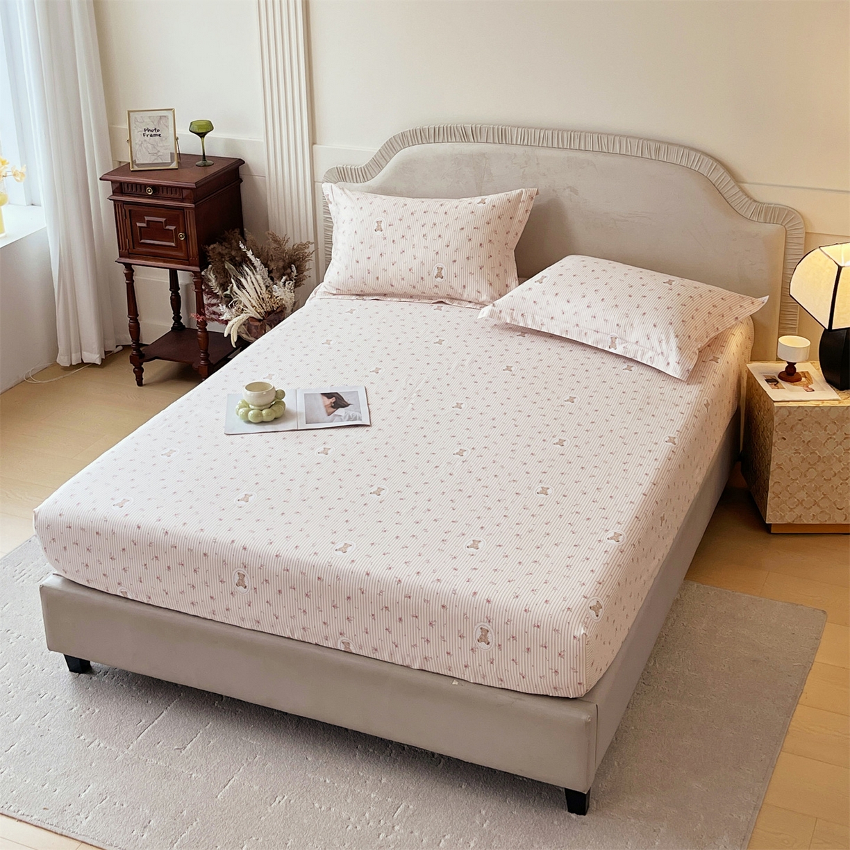 91家纺网 家纺一手货源 找家纺 宝齐莱家纺 2026新款全棉纯棉13372印花单床笠床笠单件 小确幸