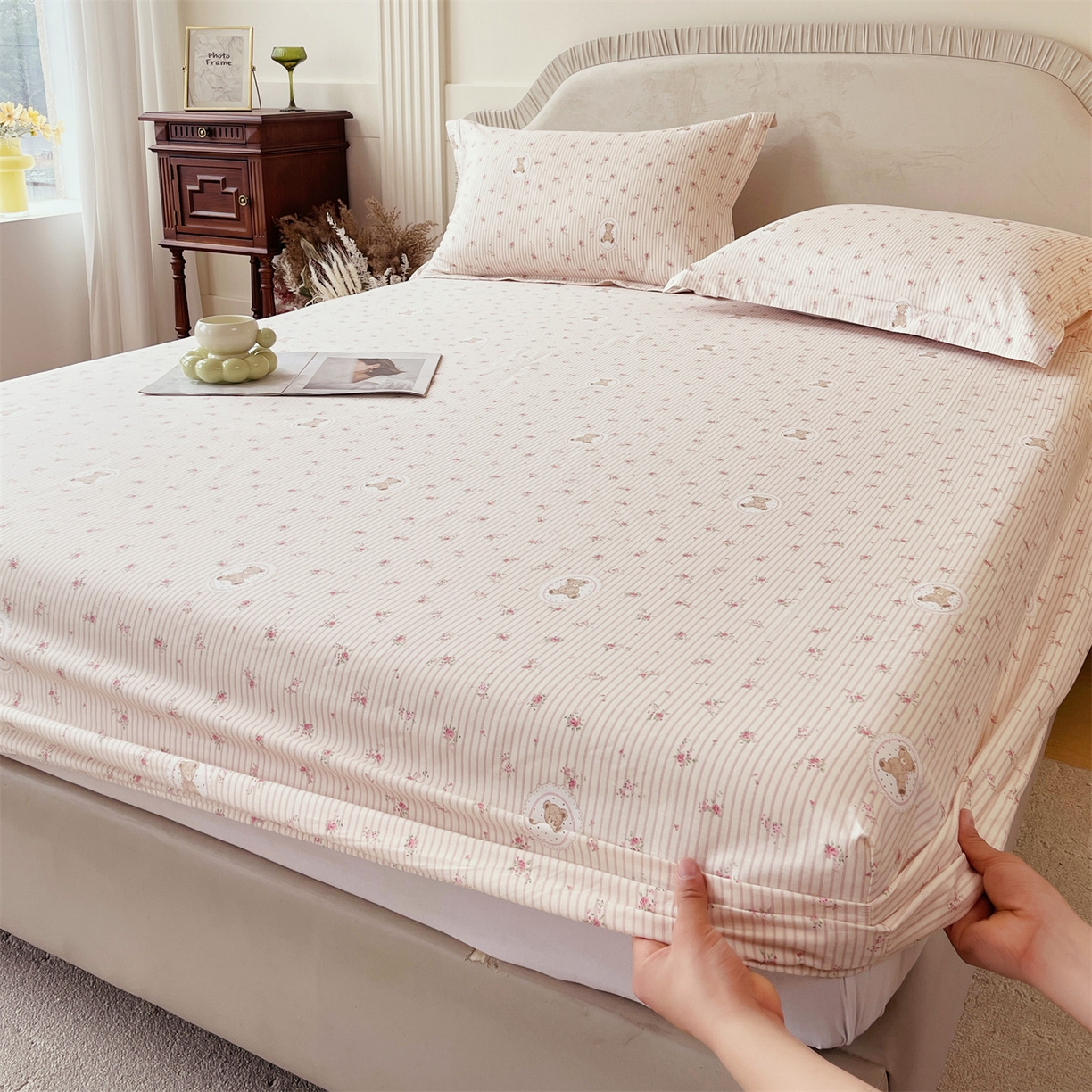 91家纺网 家纺一手货源 找家纺 宝齐莱家纺 2026新款全棉纯棉13372印花单床笠床笠单件 小确幸