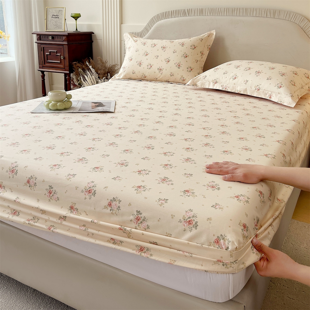 91家纺网 家纺一手货源 找家纺 宝齐莱家纺 2026新款全棉纯棉13372印花单床笠床笠单件 洛可可