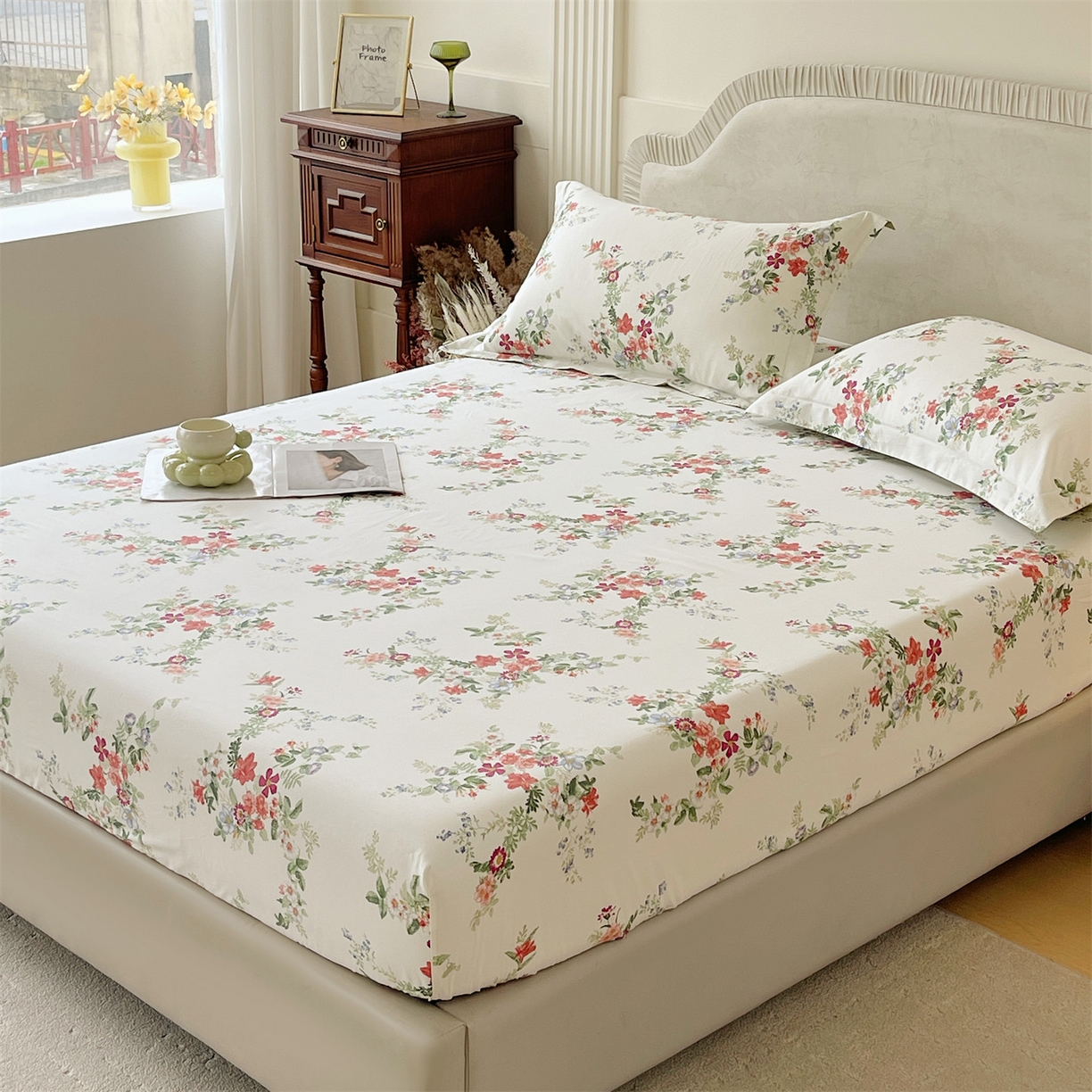 91家纺网 家纺一手货源 找家纺 宝齐莱家纺 2026新款全棉纯棉13372印花单床笠床笠单件 香榭丽