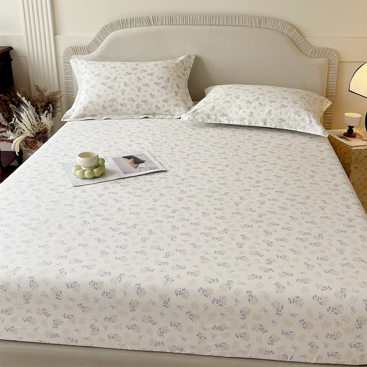 91家纺网 家纺一手货源 找家纺 宝齐莱家纺 2026新款全棉纯棉13372印花单床笠床笠单件 左岸晨雾