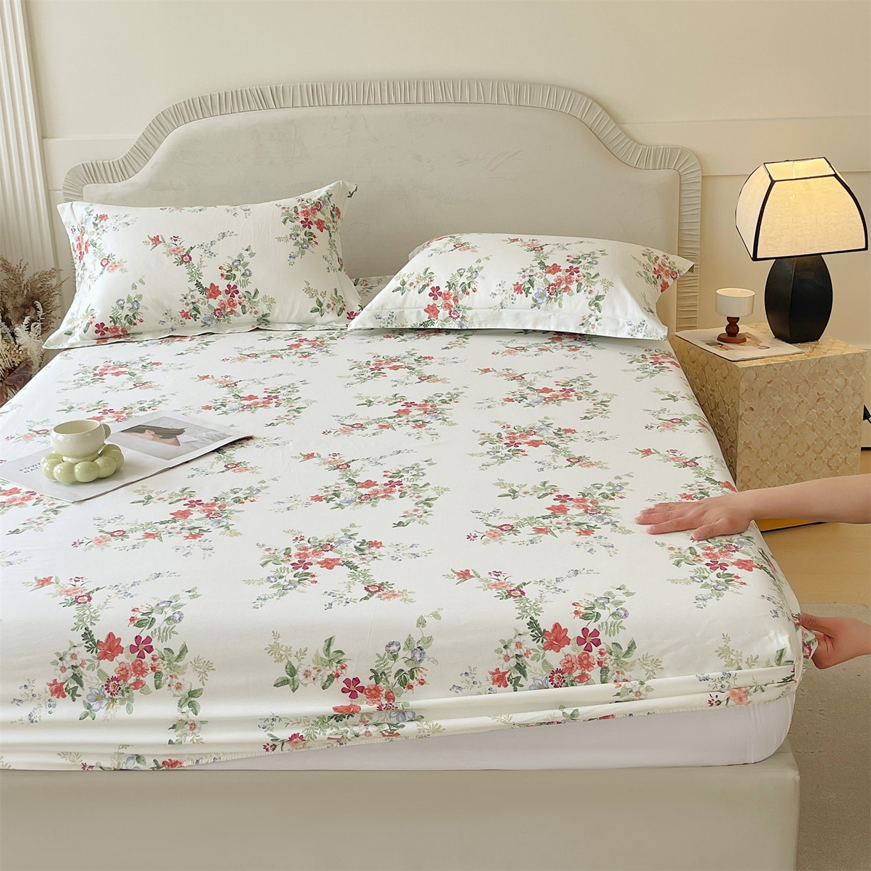 91家纺网 家纺一手货源 找家纺 宝齐莱家纺 2026新款全棉纯棉13372印花单床笠床笠单件 香榭丽