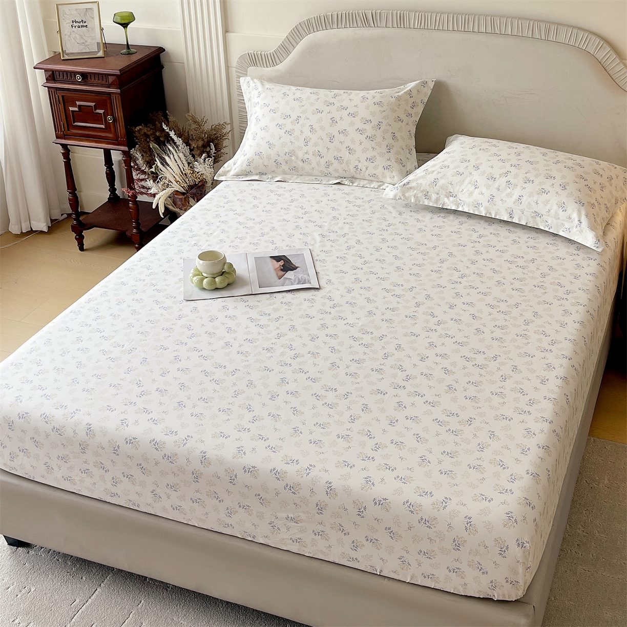 91家纺网 家纺一手货源 找家纺 宝齐莱家纺 2026新款全棉纯棉13372印花单床笠床笠单件 左岸晨雾