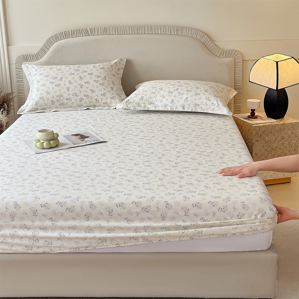 91家纺网 家纺一手货源 找家纺 宝齐莱家纺 2026新款全棉纯棉13372印花单床笠床笠单件 左岸晨雾