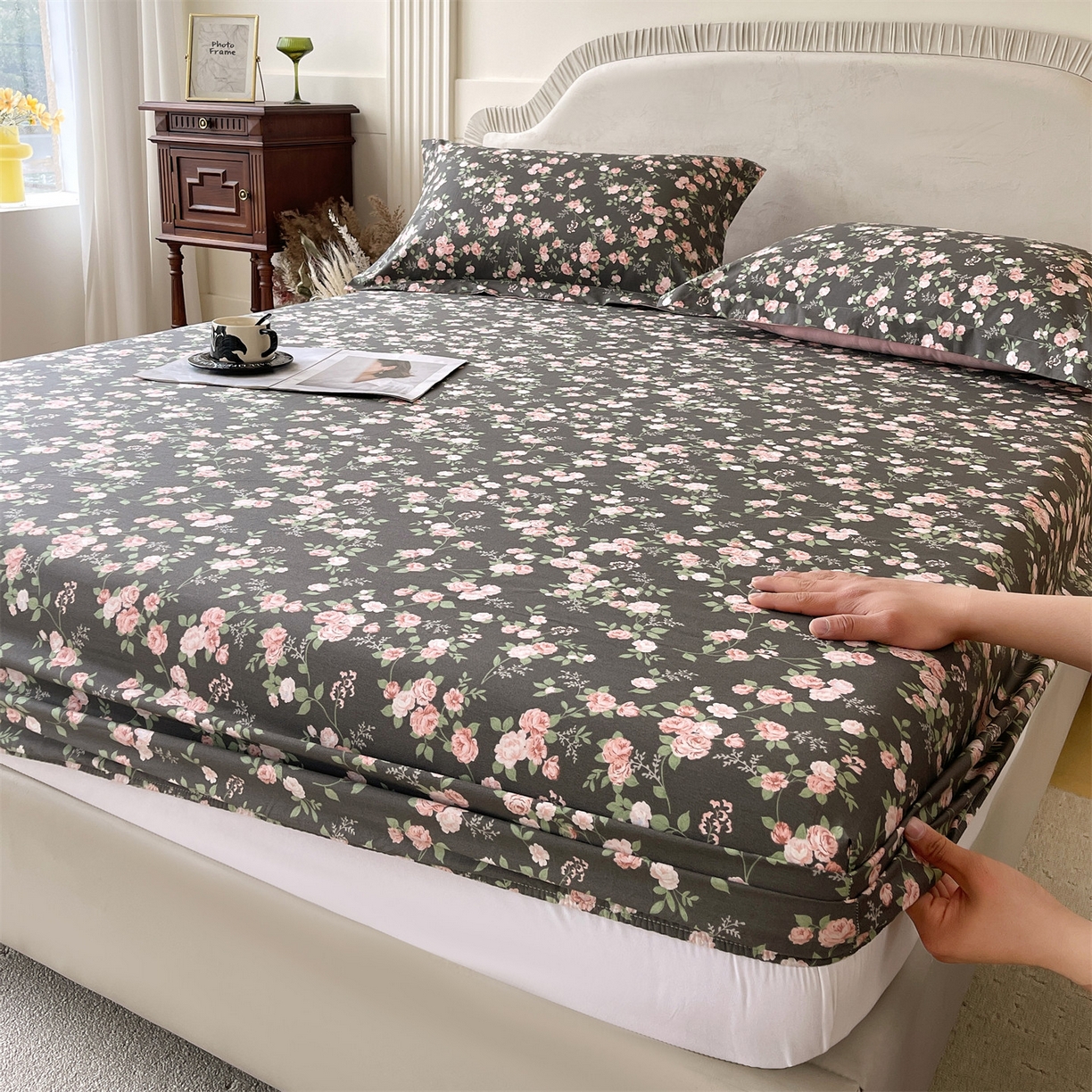 91家纺网 家纺一手货源 找家纺 宝齐莱家纺 2026新款全棉纯棉13372印花单床笠床笠单件 美如画