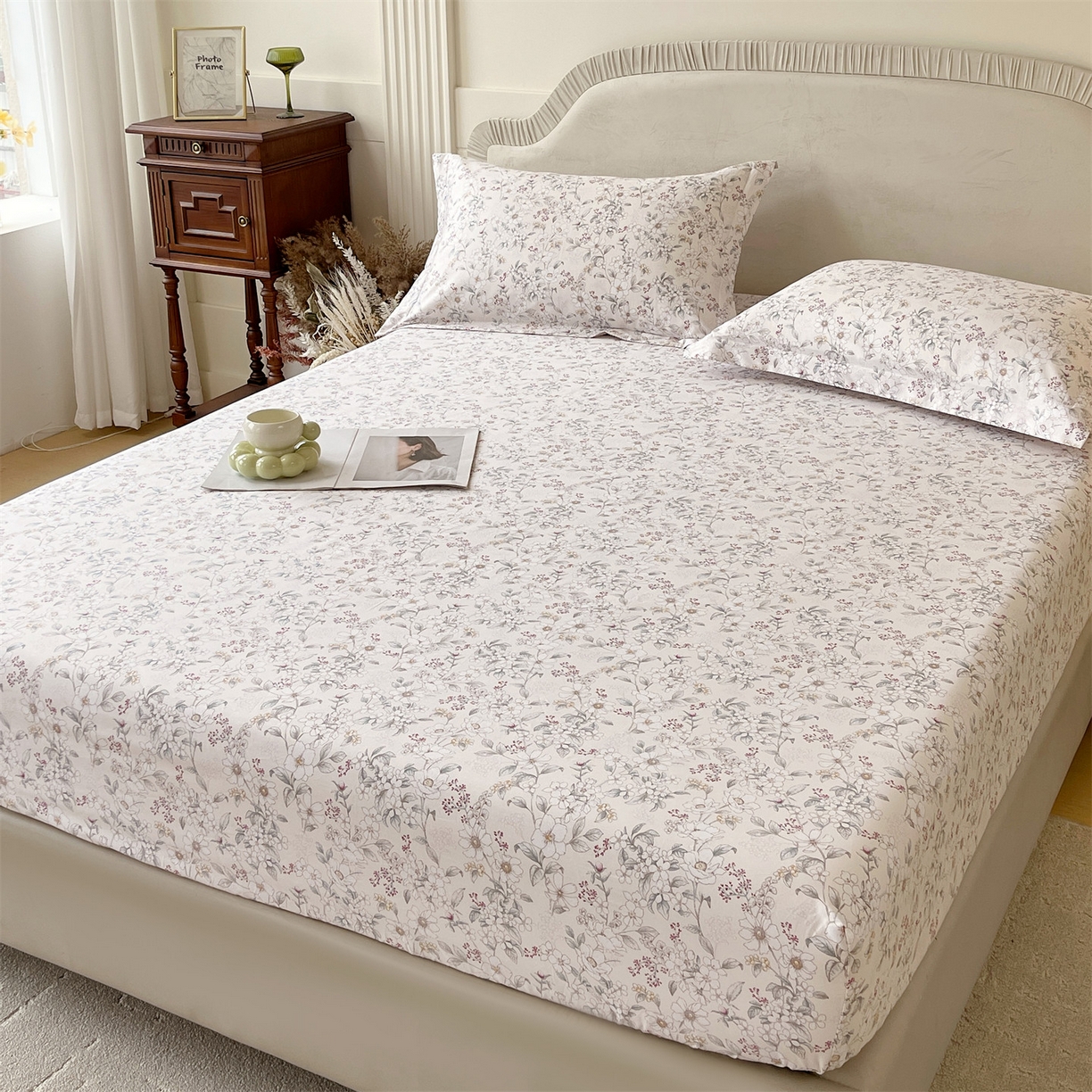 91家纺网 家纺一手货源 找家纺 宝齐莱家纺 2026新款全棉纯棉13372印花单床笠床笠单件 烟花间