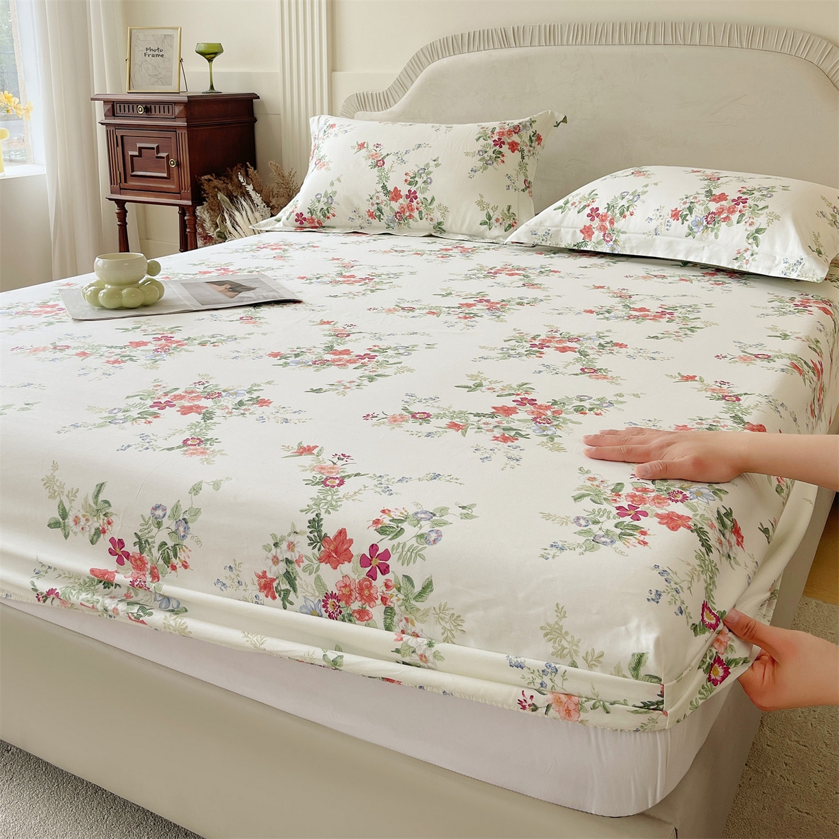 91家纺网 家纺一手货源 找家纺 宝齐莱家纺 2026新款全棉纯棉13372印花单床笠床笠单件 香榭丽