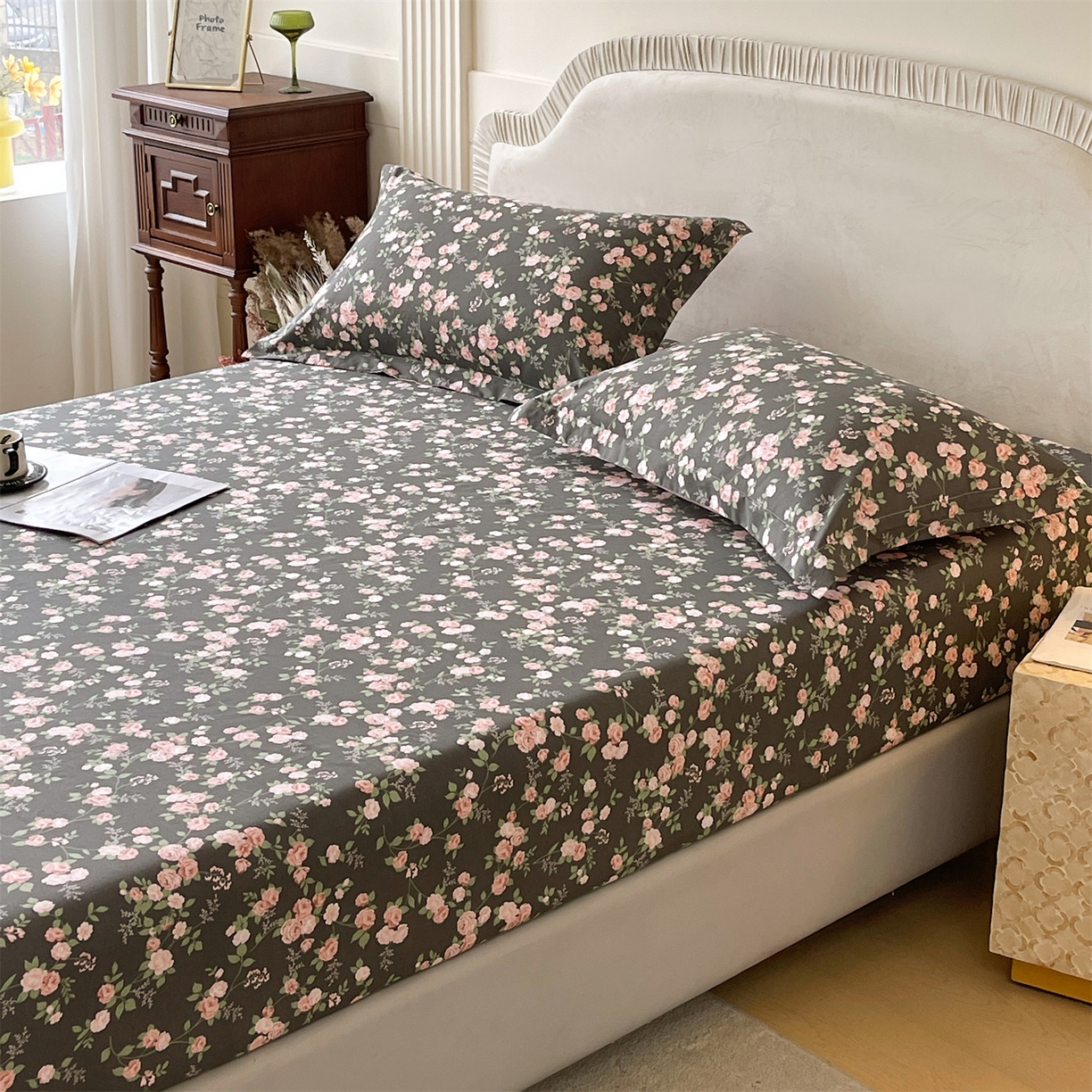 91家纺网 家纺一手货源 找家纺 宝齐莱家纺 2026新款全棉纯棉13372印花单床笠床笠单件 美如画