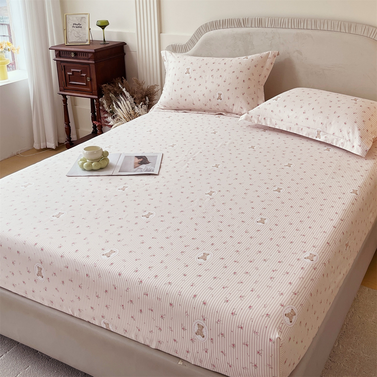 91家纺网 家纺一手货源 找家纺 宝齐莱家纺 2026新款全棉纯棉13372印花单床笠床笠单件 小确幸