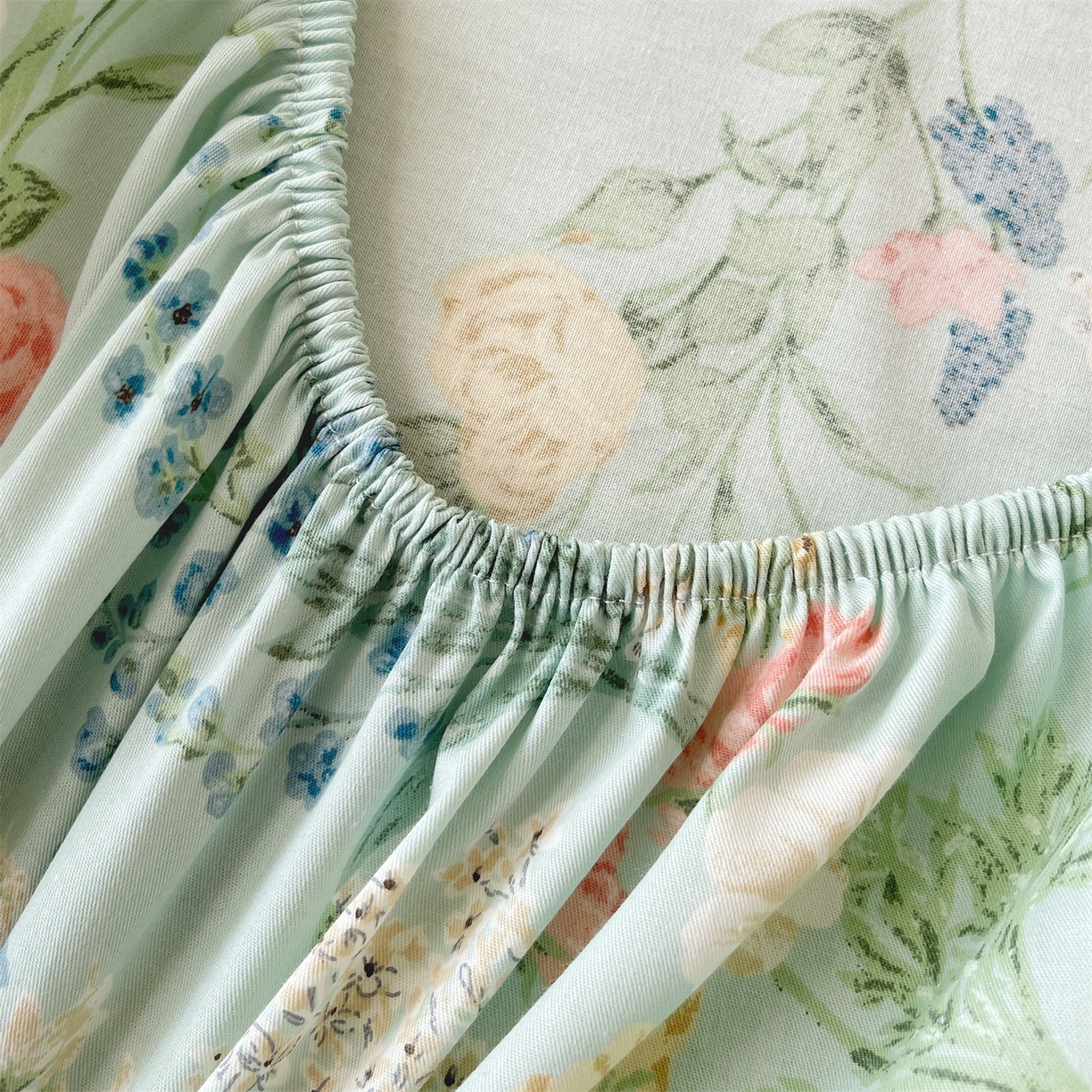 91家纺网 家纺一手货源 找家纺 宝齐莱家纺 2026新款全棉纯棉13372印花单床笠床笠单件 浅茉