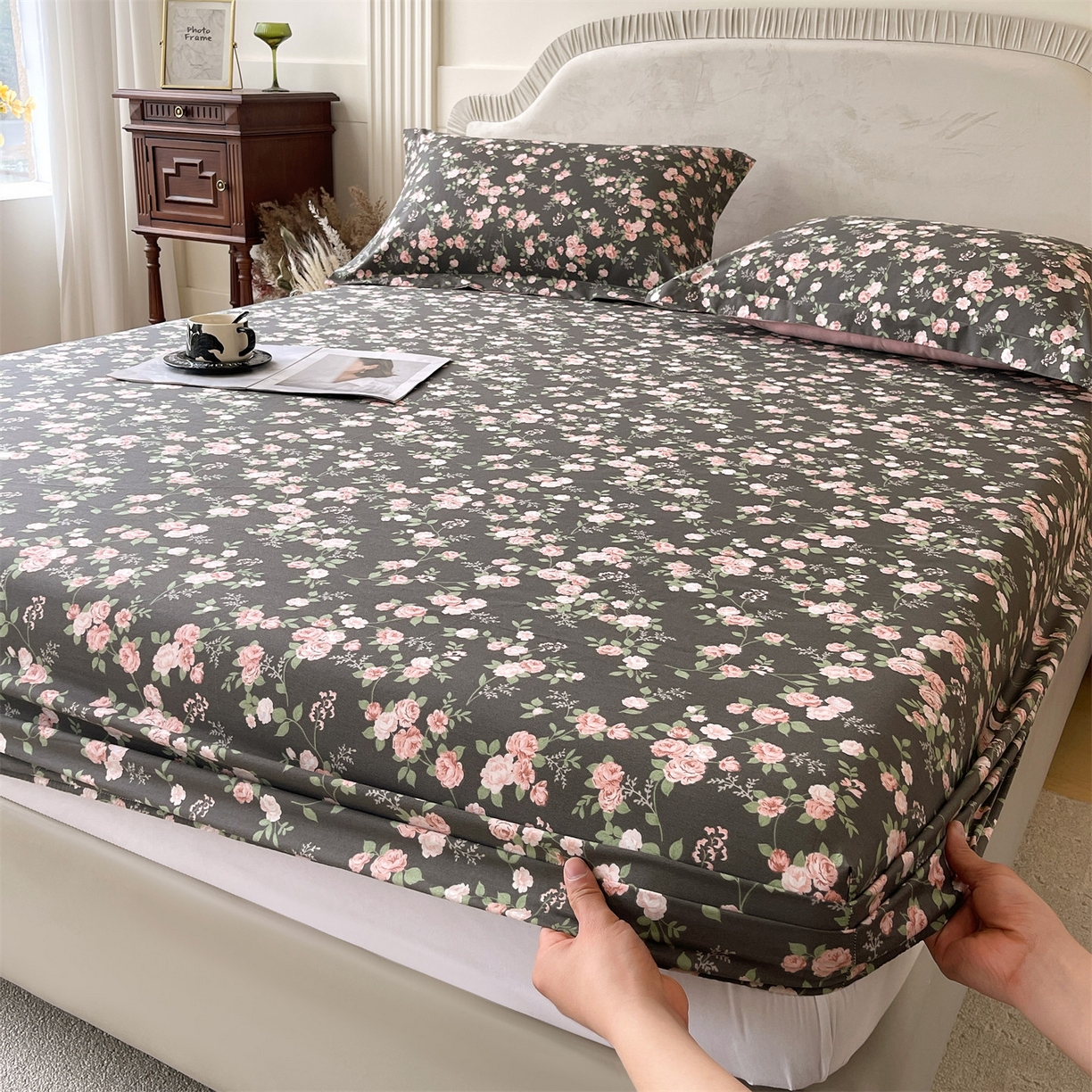 91家纺网 家纺一手货源 找家纺 宝齐莱家纺 2026新款全棉纯棉13372印花单床笠床笠单件 美如画