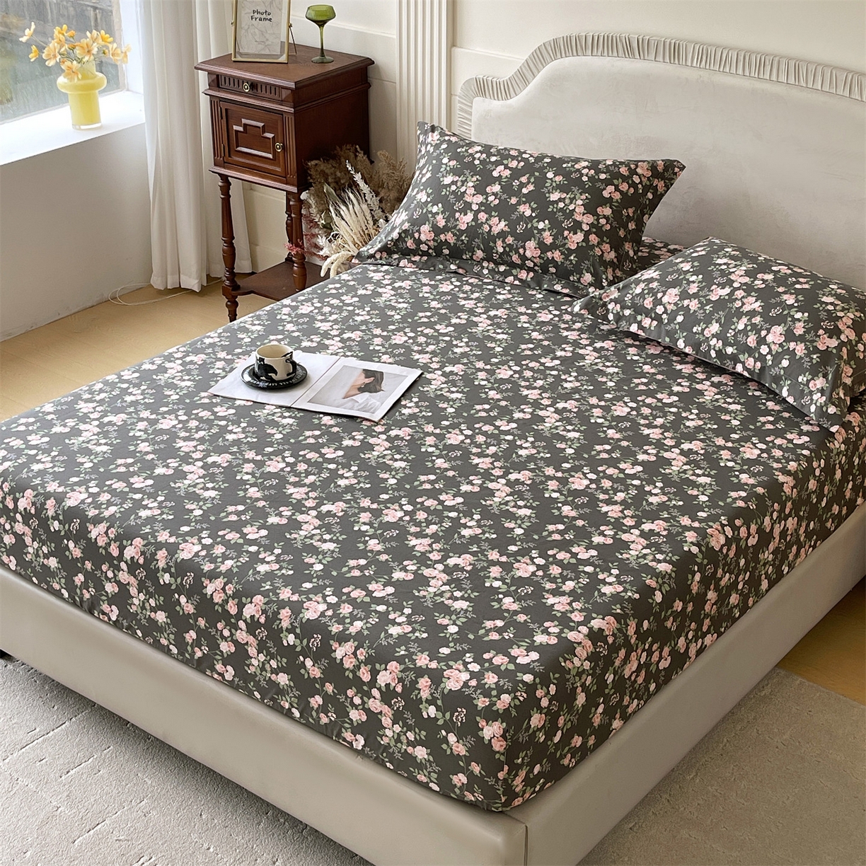 91家纺网 家纺一手货源 找家纺 宝齐莱家纺 2026新款全棉纯棉13372印花单床笠床笠单件 美如画