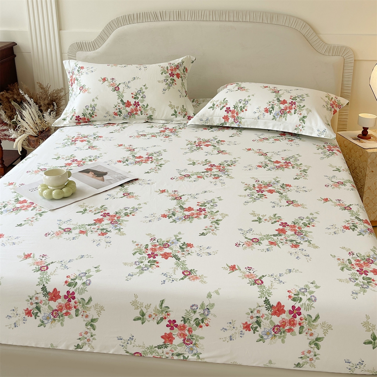 91家纺网 家纺一手货源 找家纺 宝齐莱家纺 2026新款全棉纯棉13372印花单床笠床笠单件 香榭丽