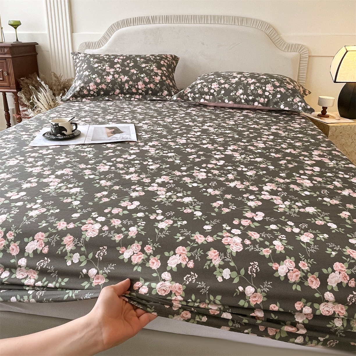 91家纺网 家纺一手货源 找家纺 宝齐莱家纺 2026新款全棉纯棉13372印花单床笠床笠单件 美如画