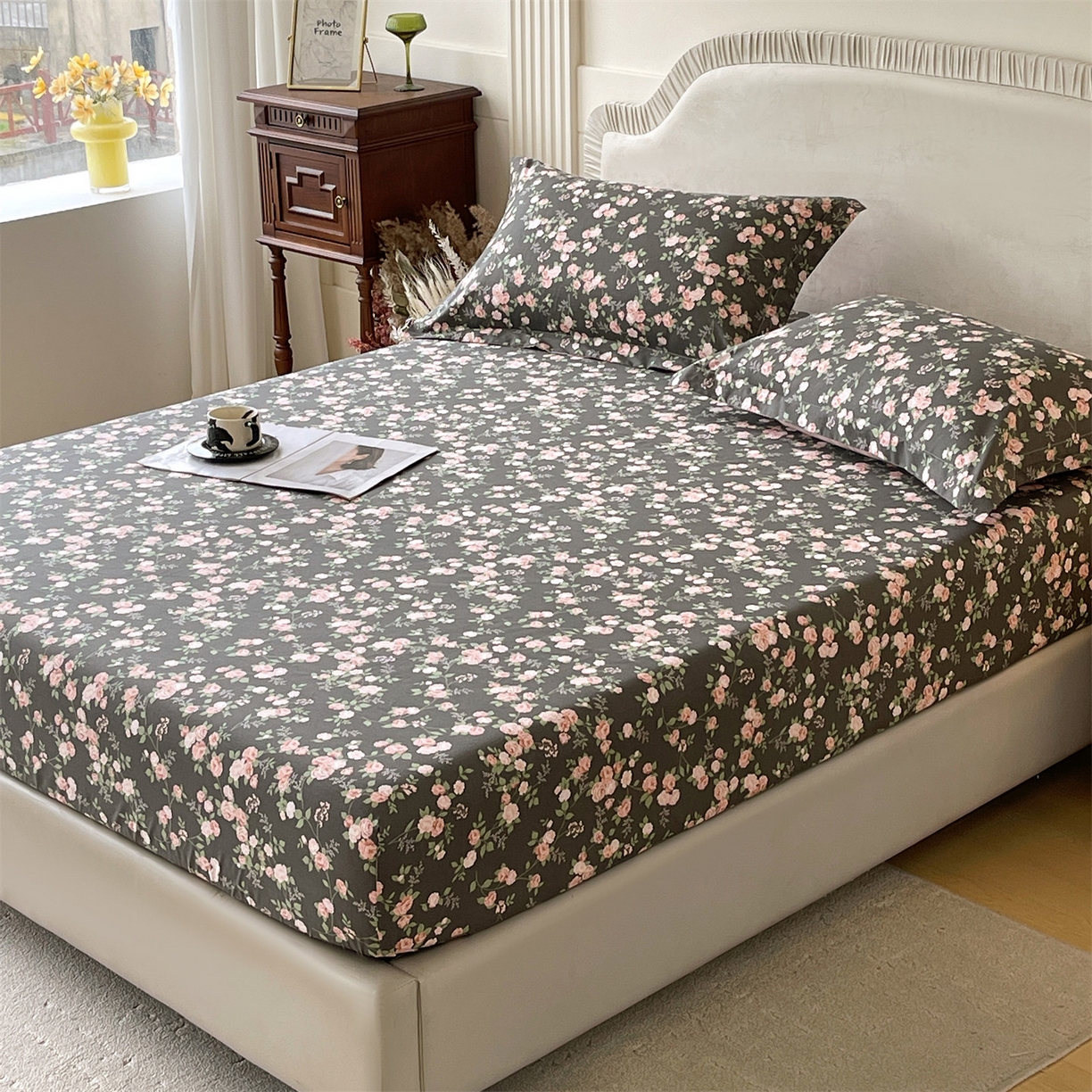 91家纺网 家纺一手货源 找家纺 宝齐莱家纺 2026新款全棉纯棉13372印花单床笠床笠单件 美如画