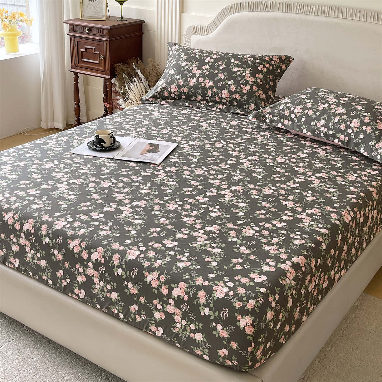 91家纺网 家纺一手货源 找家纺 宝齐莱家纺 2026新款全棉纯棉13372印花单床笠床笠单件 美如画