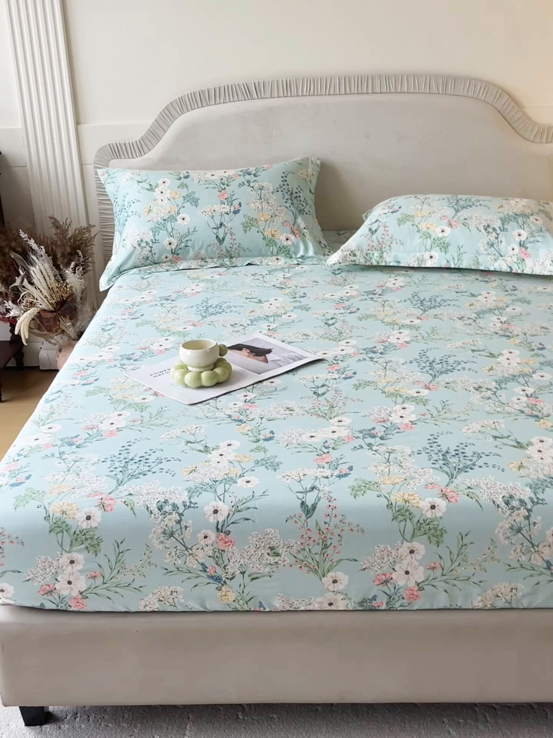 91家纺网 家纺一手货源 找家纺 宝齐莱家纺 2026新款全棉纯棉13372印花单床笠床笠单件 浅茉