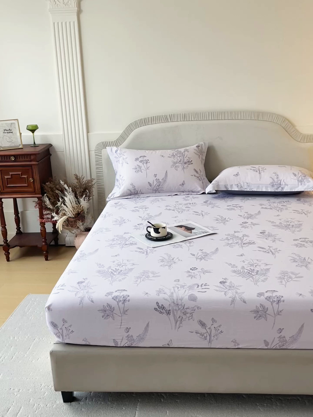 91家纺网 家纺一手货源 找家纺 宝齐莱家纺 2026新款全棉纯棉13372印花单床笠床笠单件 清雅