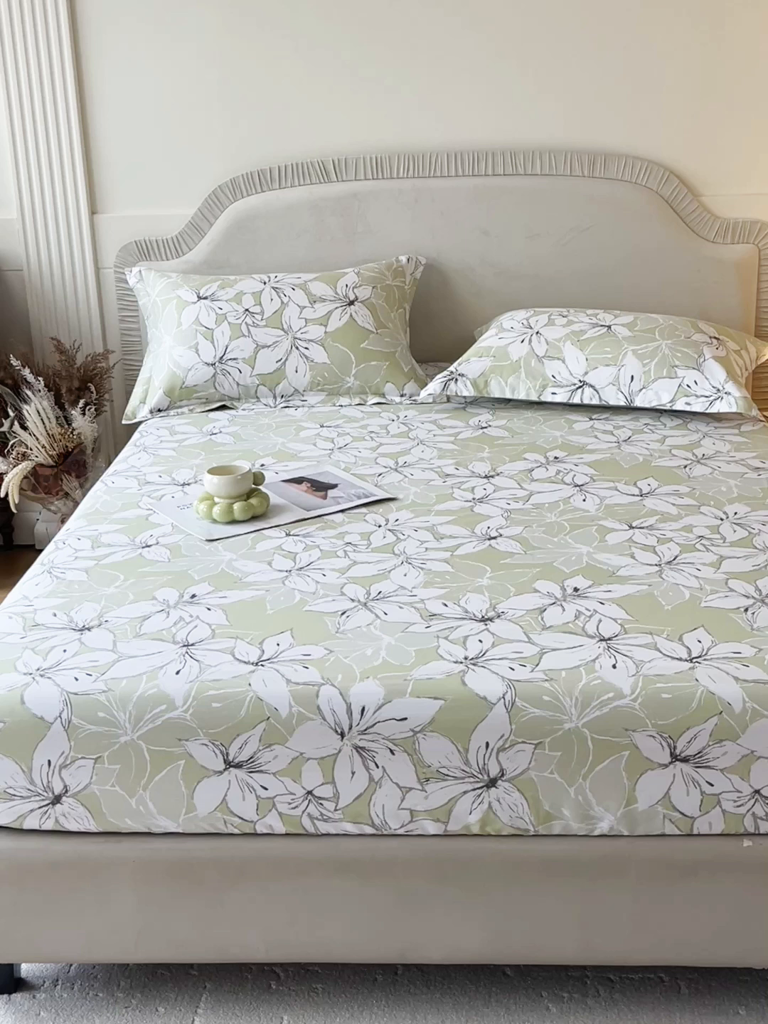 91家纺网 家纺一手货源 找家纺 宝齐莱家纺 2026新款全棉纯棉13372印花单床笠床笠单件 云间月