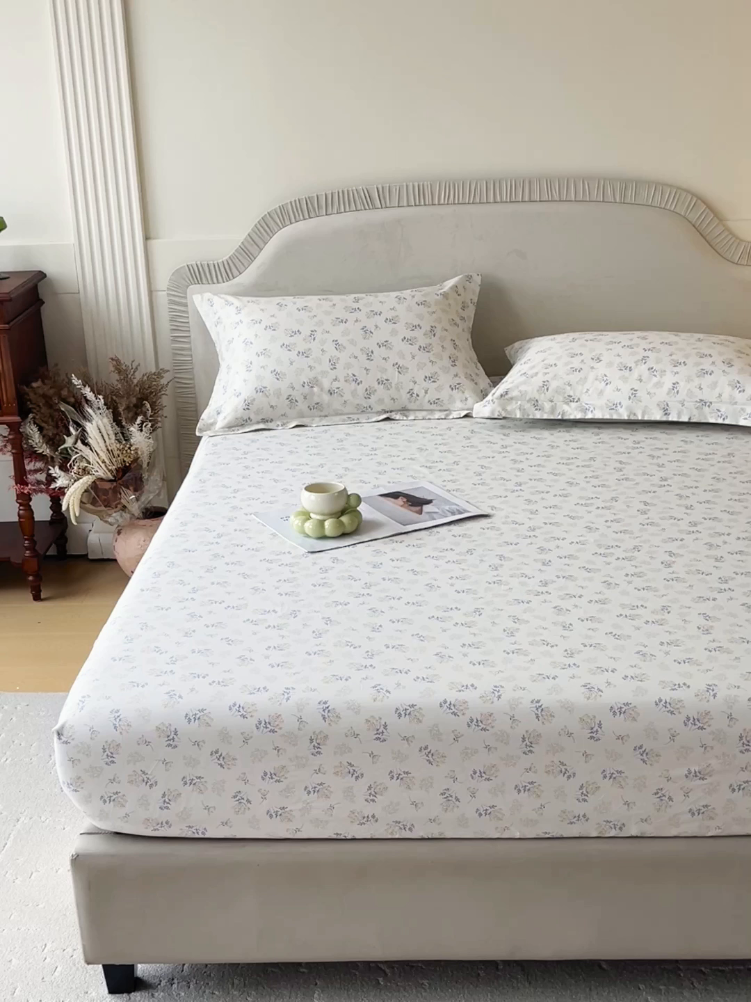 91家纺网 家纺一手货源 找家纺 宝齐莱家纺 2026新款全棉纯棉13372印花单床笠床笠单件 左岸晨雾