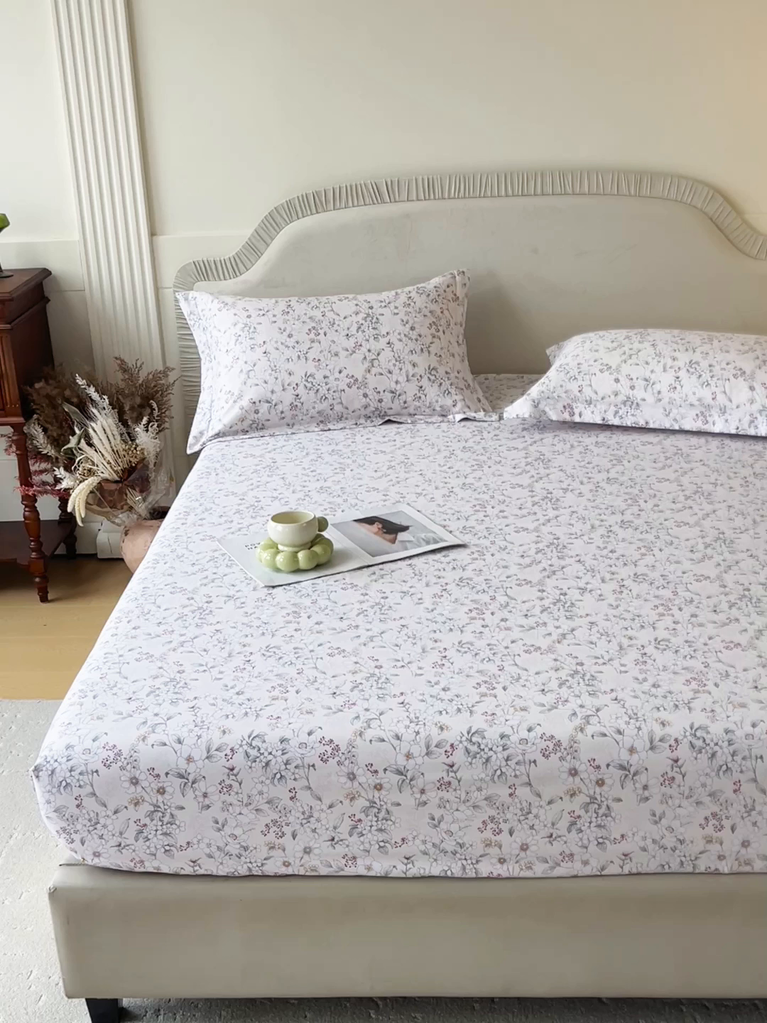 91家纺网 家纺一手货源 找家纺 宝齐莱家纺 2026新款全棉纯棉13372印花单床笠床笠单件 烟花间