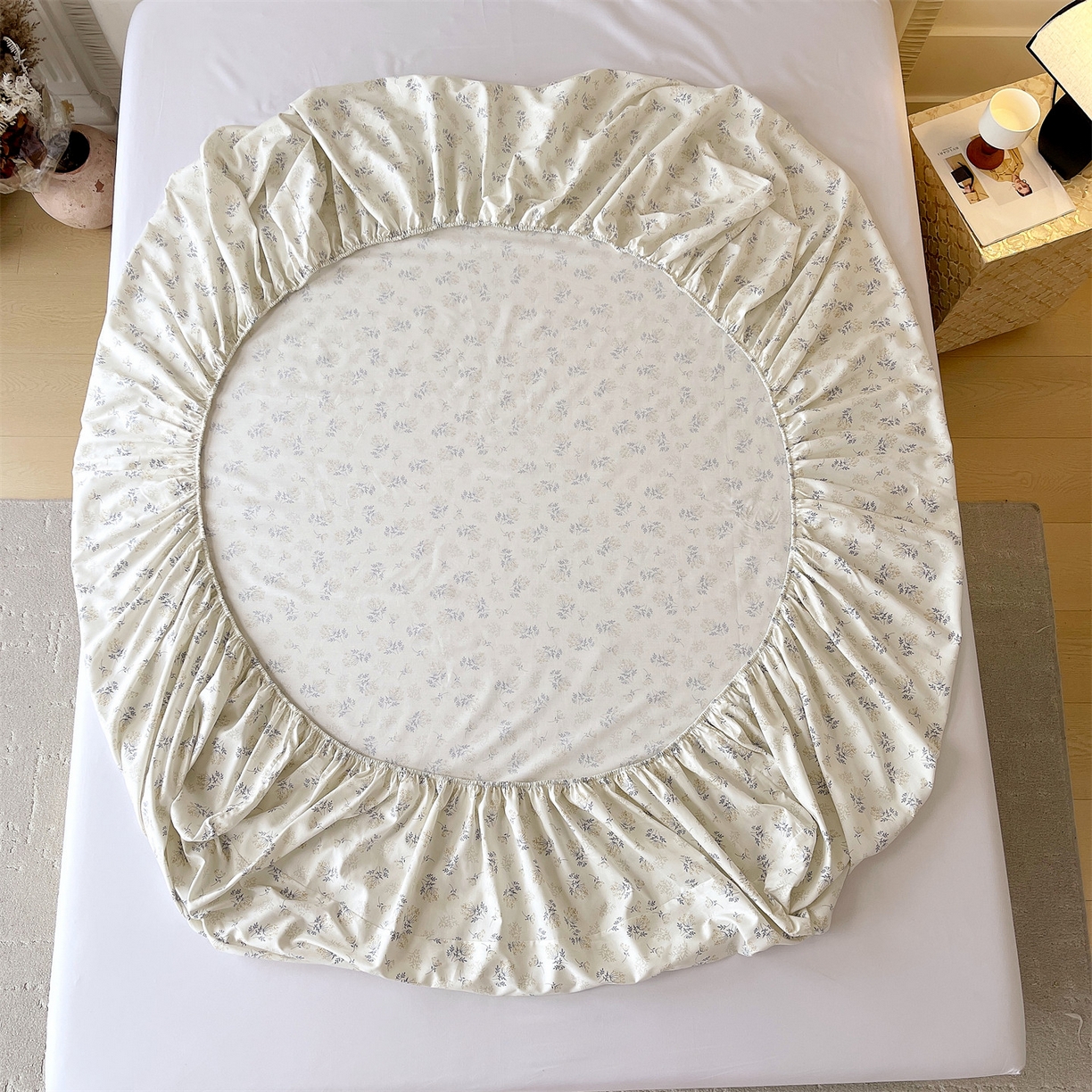 91家纺网 家纺一手货源 找家纺 宝齐莱家纺 2026新款全棉纯棉13372印花单床笠床笠单件 左岸晨雾